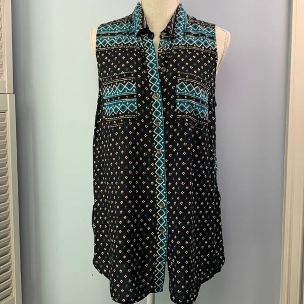 Akemi + Kin Tribal Print Button Down Tunic Anthropologie